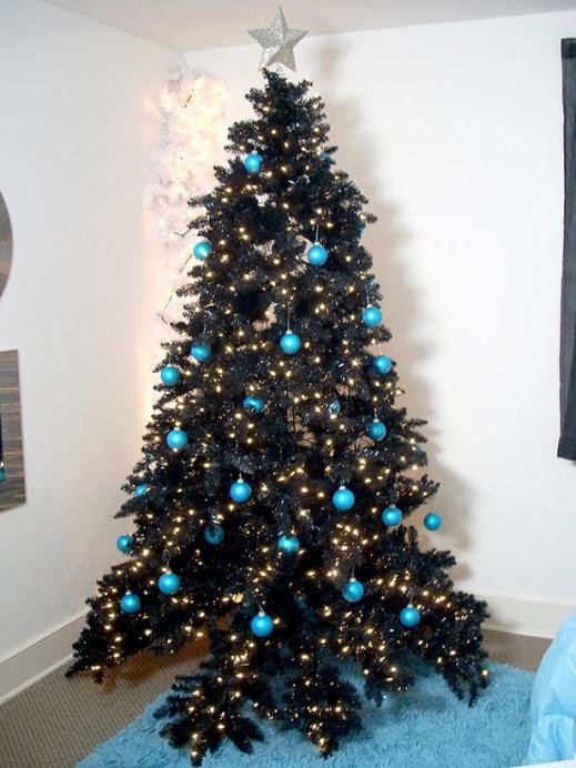 cách trang trí cây thông Noel, màu đen, giáng sinh