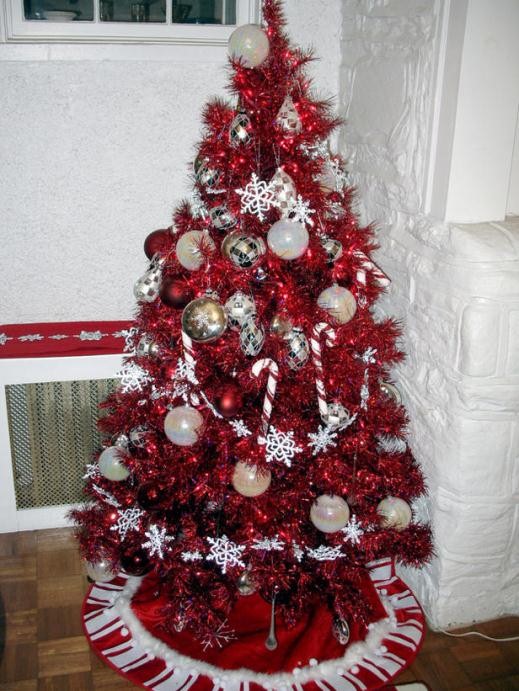 cách trang trí cây thông Noel, retro, màu đỏ, giáng sinh