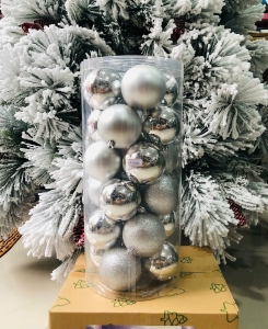 Hộp Châu Bóng Mờ Kim Tuyến 80li Trắng  20 Trái