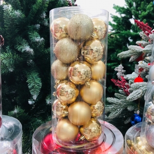 Hộp châu bóng mờ kim tuyến 60li 24 trái vàng