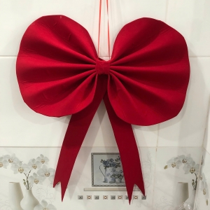 Nơ nhung vải 40cm Đỏ tươi 