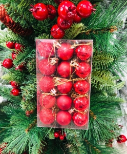 Hộp Châu Bóng Mờ Kim Tuyến 25li đỏ - 30 trái