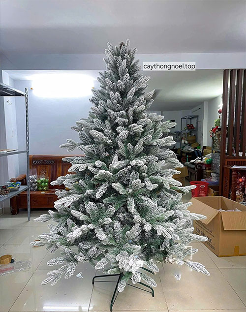 Cây Thông PE 2 Loại Lá Phủ Tuyết New 