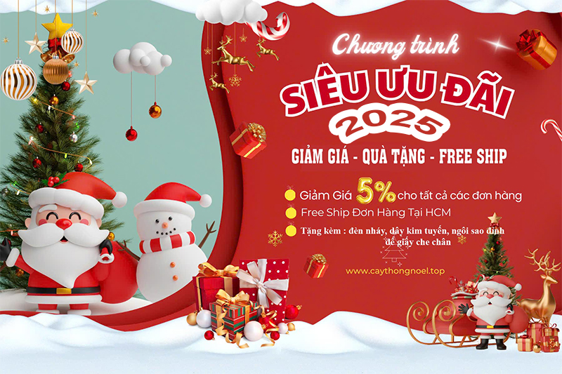 Cây Thông Noel 2025 | Phụ Kiện Trang Trí Noel 2025